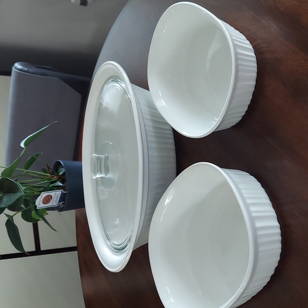 Corningware French White  Quart Baking Dish set